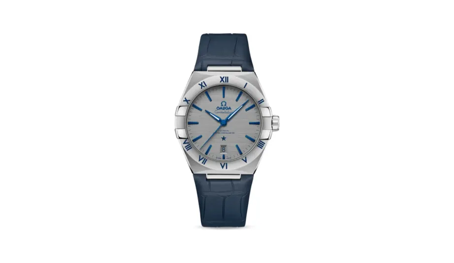 Omega Constellation Master Chronometer 39 Stainless Steel / Grey / Alligator