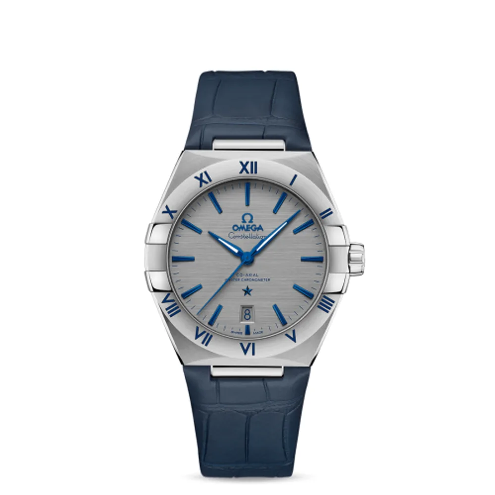 Omega Constellation Master Chronometer 39 Stainless Steel / Grey / Alligator