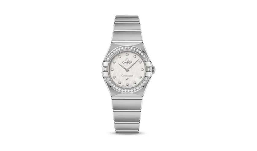 Omega Constellation Manhattan 25 Quartz Stainless Steel / Silver Silk / Diamond