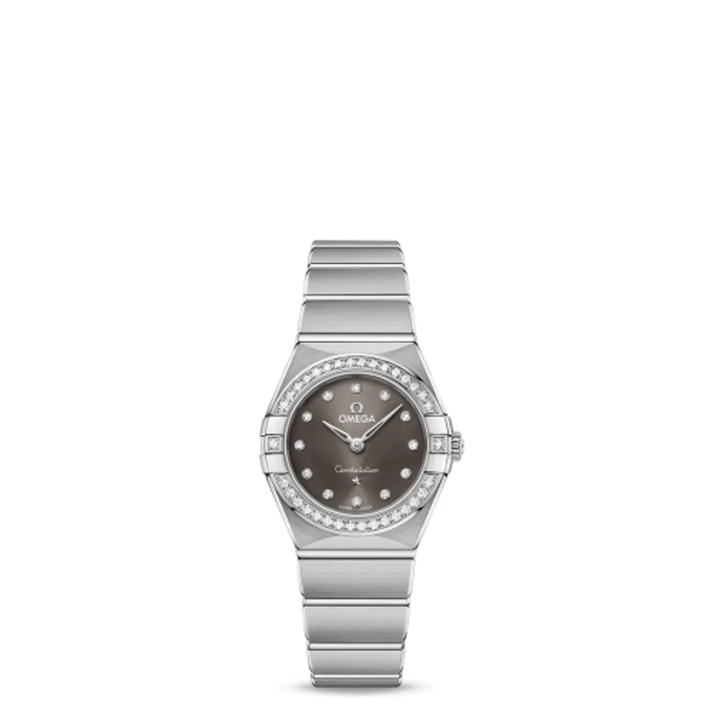 Omega Constellation Manhattan 25 Quartz Stainless Steel / Grey - Diamond / Diamond