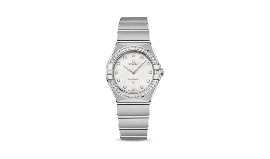 Omega Constellation Manhattan 28 Quartz Stainless Steel / Silver Silk-Diamond / Diamond