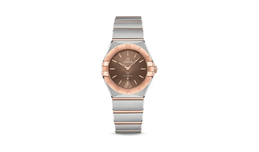 Omega Constellation Manhattan 28 Quartz Stainless Steel / Sedna Gold / Brown