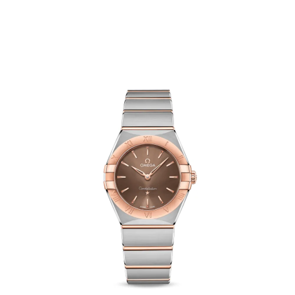 Omega Constellation Manhattan 28 Quartz Stainless Steel / Sedna Gold / Brown