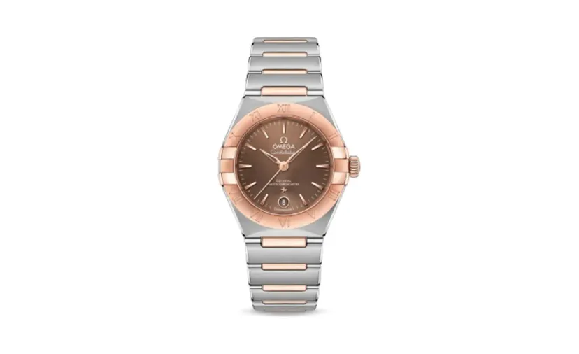 Omega Constellation Manhattan 29 Co-Axial Master Chronometer Stainless Steel / Sedna Gold / Brown