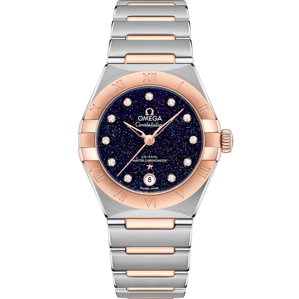 Omega Constellation 29 mm, steel ‑ Sedna™ gold on steel ‑ Sedna™ gold, Blue dial