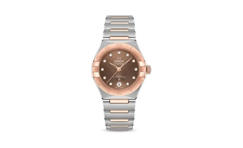 Omega Constellation Manhattan 29 Co-Axial Master Chronometer Stainless Steel / Sedna Gold / Brown Diamond