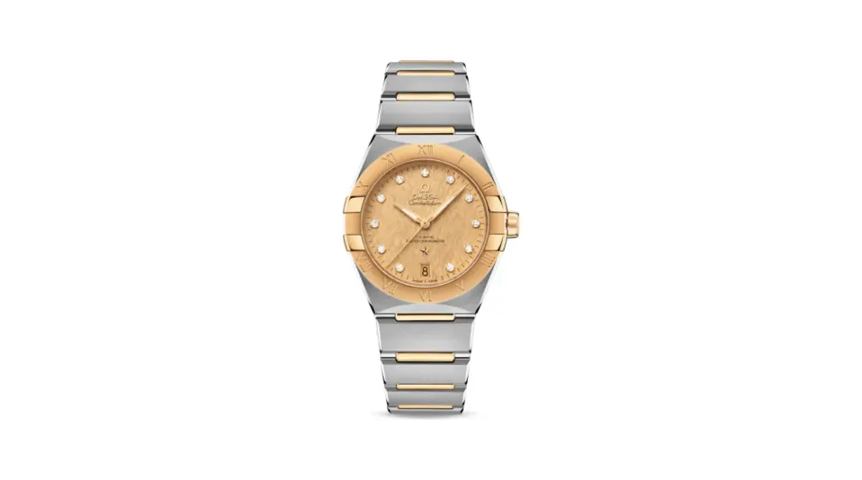 Omega Constellation Master Chronometer 36 Stainless Steel / Yellow Gold / Champagne - Diamond / Bracelet