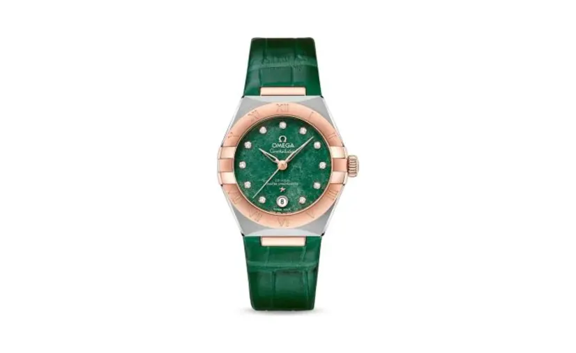 Omega Constellation Manhattan 29 Co-Axial Master Chronometer Stainless Steel / Sedna Gold / Green Aventurine