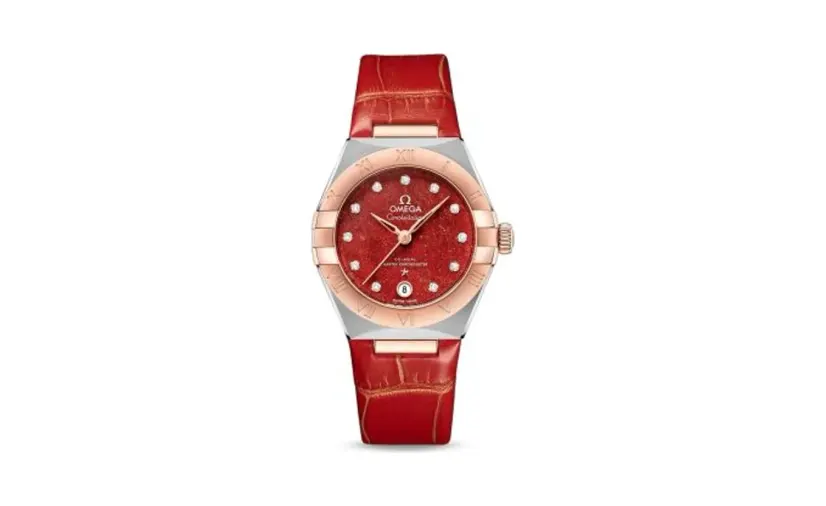 Omega Constellation Manhattan 29 Co-Axial Master Chronometer Stainless Steel / Sedna Gold / Red Aventurine