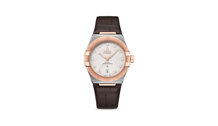 Omega Constellation Master Chronometer 39 Stainless Steel / Sedna / Silver-Diamond / Alligator