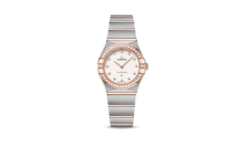 Omega Constellation Manhattan 25 Quartz Stainless Steel / Sedna Gold / Silver Diamond / Diamond