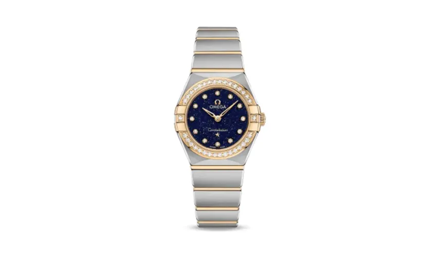 Omega Constellation Manhattan 25 Quartz Stainless Steel / Yellow Gold / Aventurine / Diamond