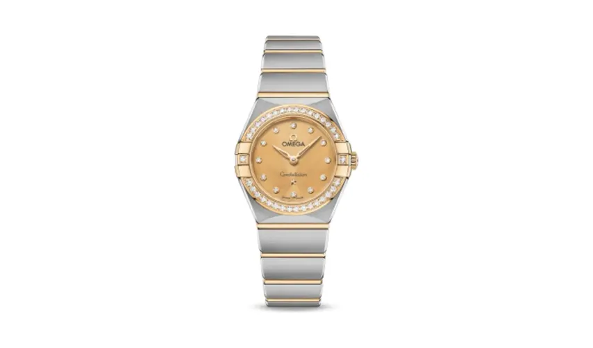 Omega Constellation Manhattan 25 Quartz Stainless Steel / Yellow Gold / Champagne - Diamond / Diamond