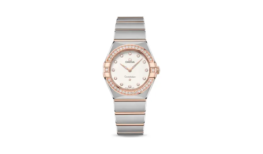 Omega Constellation Manhattan 28 Quartz Stainless Steel / Sedna Gold / Silver-Diamond / Diamond