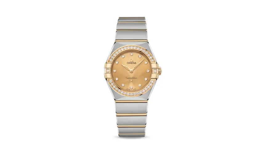 Omega Constellation Manhattan 28 Quartz Stainless Steel / Yellow Gold / Champagne-Diamond / Diamond