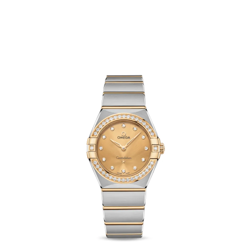 Omega Constellation Manhattan 28 Quartz Stainless Steel / Yellow Gold / Champagne-Diamond / Diamond