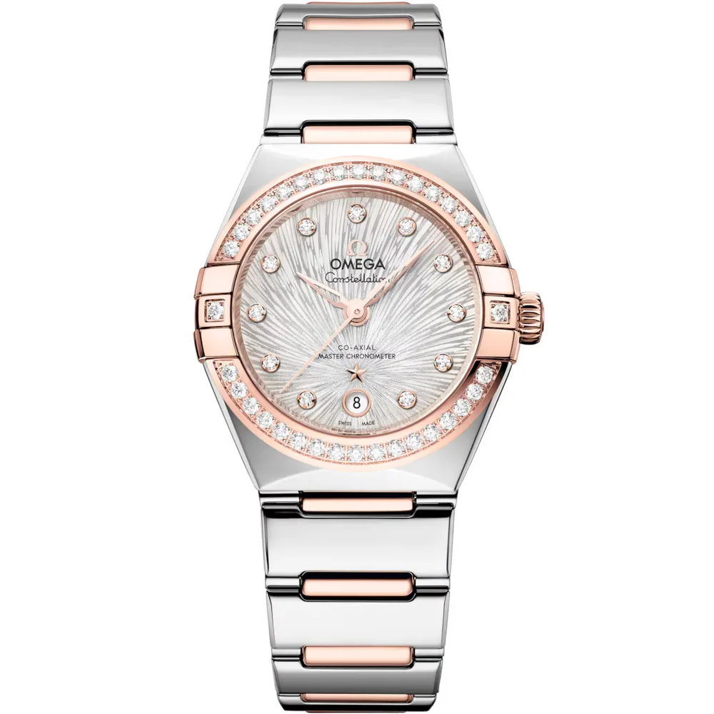 Omega Constellation 29 mm, steel ‑ Sedna™ gold on steel ‑ Sedna™ gold, Silver dial
