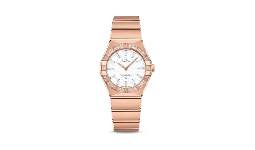 Omega Constellation Manhattan 28 Quartz Sedna / MOP - Diamond / Diamond