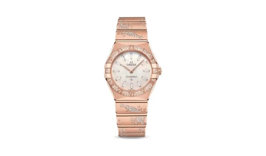 Omega Constellation Manhattan 28 Quartz Sedna Gold / MOP - Diamond / Diamond