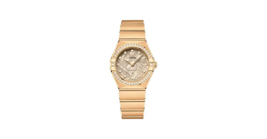 Omega Constellation Manhattan 28 Quartz Yellow Gold - Diamond / Flaxen Meteorite