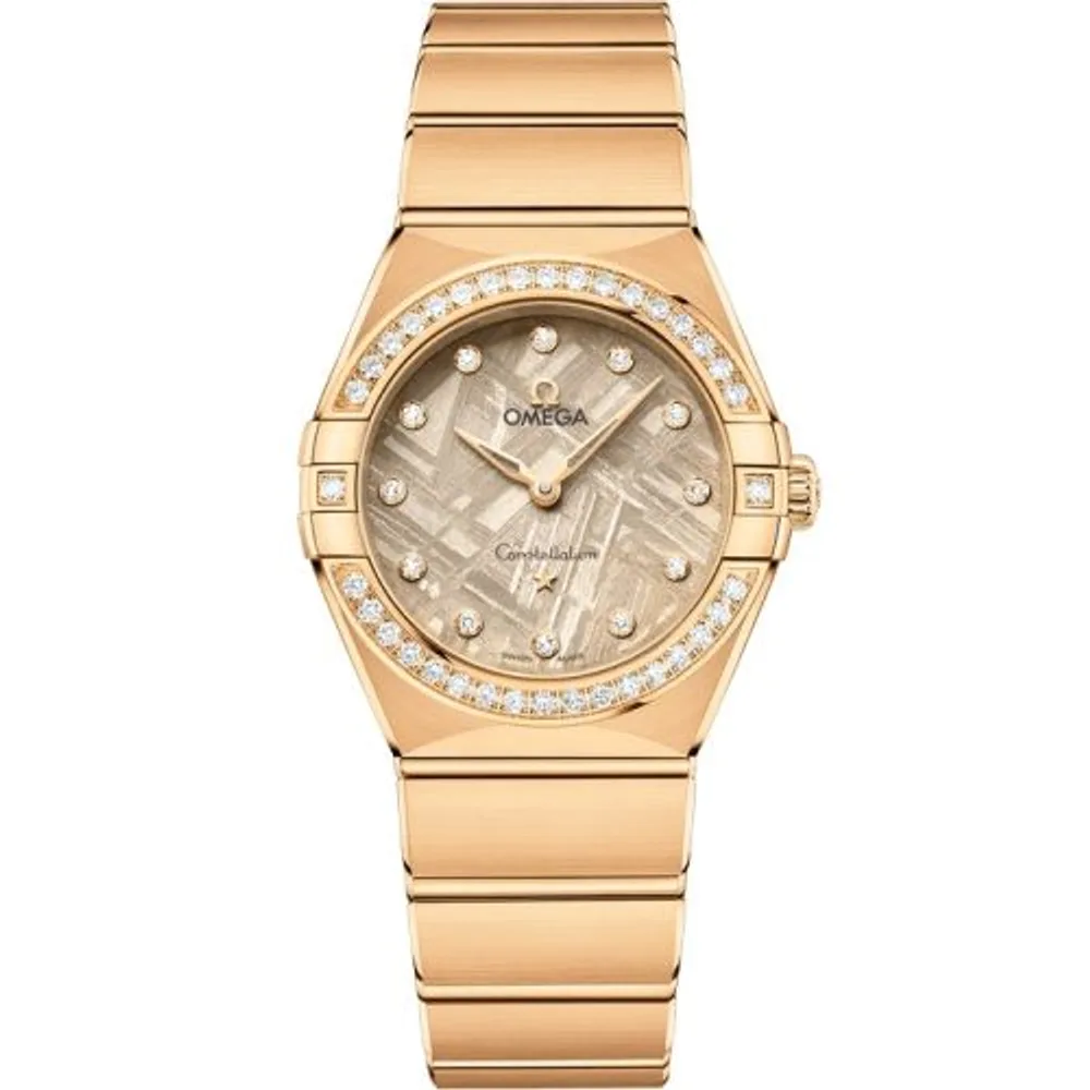 Omega Constellation Manhattan 28 Quartz Yellow Gold - Diamond / Flaxen Meteorite