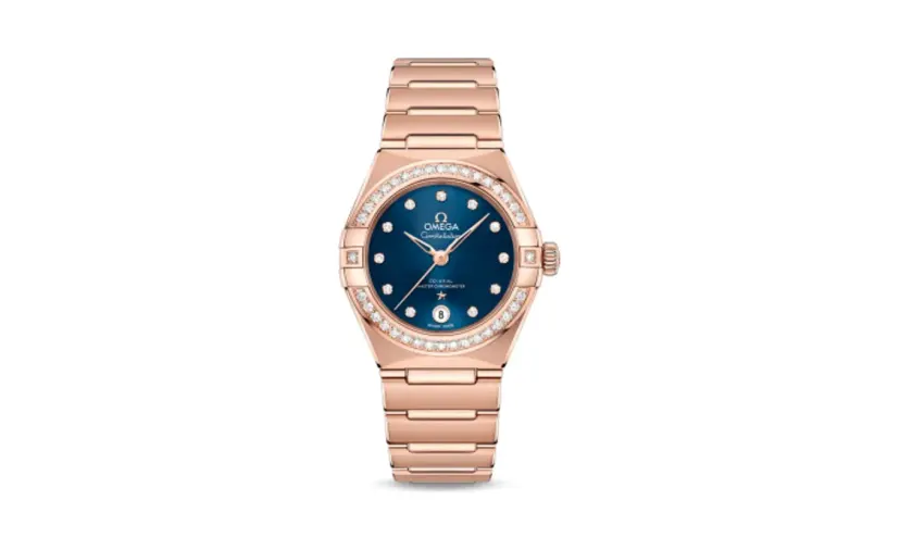 Omega Constellation Manhattan 29 Co-Axial Master Chronometer Sedna Gold / Blue / Diamond