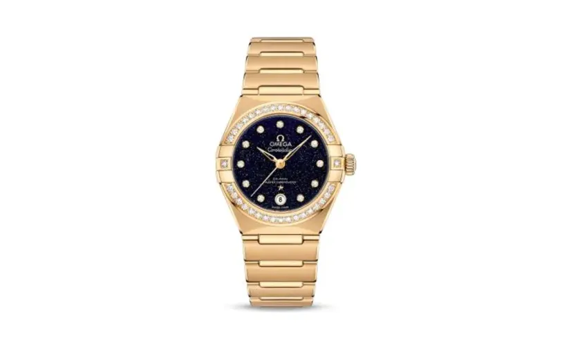 Omega Constellation Manhattan 29 Co-Axial Master Chronometer Yellow Gold / Aventurine / Diamond