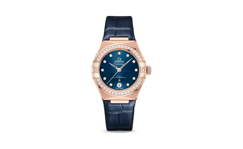 Omega Constellation Manhattan 29 Co-Axial Master Chronometer Sedna Gold / Diamond / Blue - Diamond