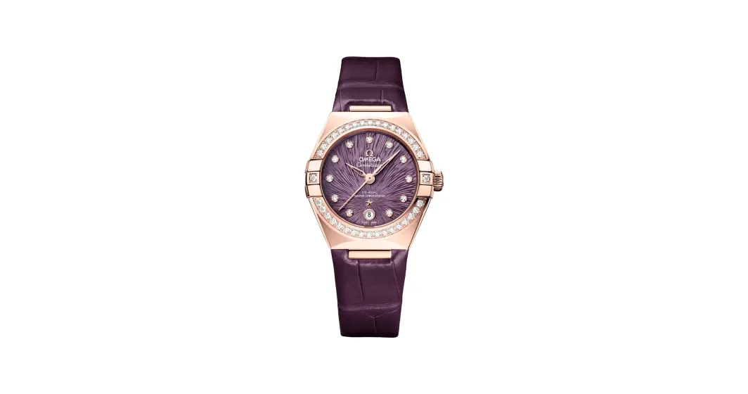 Omega Constellation 29 mm, Sedna™ gold on alligator
