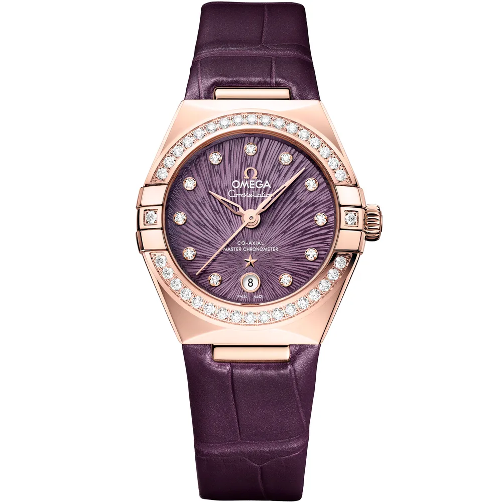 Omega Constellation 29 mm, Sedna™ gold on alligator