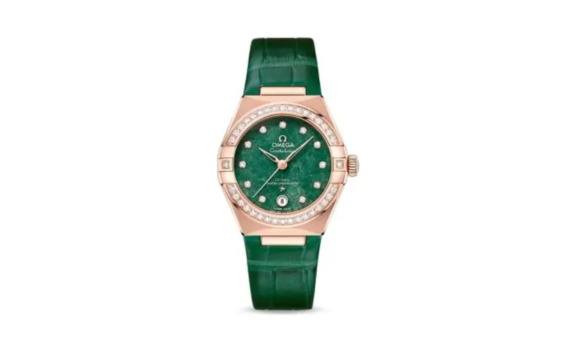 Omega Constellation Manhattan 29 Co-Axial Master Chronometer Sedna Gold / Diamond / Green Aventurine
