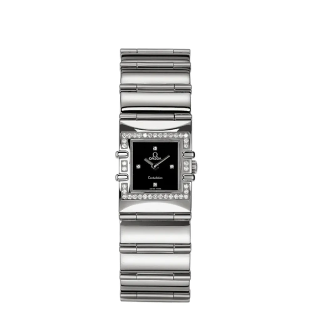 Omega Constellation Quadra Quartz 19.3 Stainless Steel / Diamond / Black