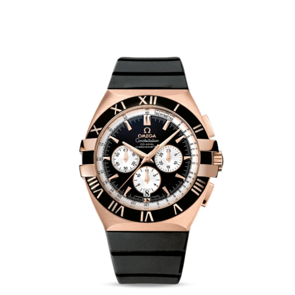Omega Constellation Co-Axial 41 Chronograph Double Eagle Red Gold / Black / Rubber