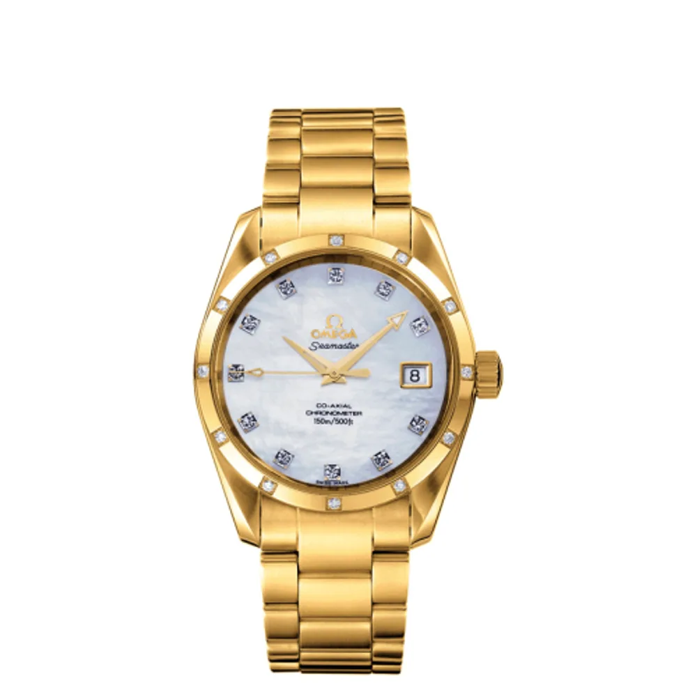 Omega Seamaster Aqua Terra 150M Co-Axial 36.2 Yellow Gold / Diamond / MOP / Bracelet