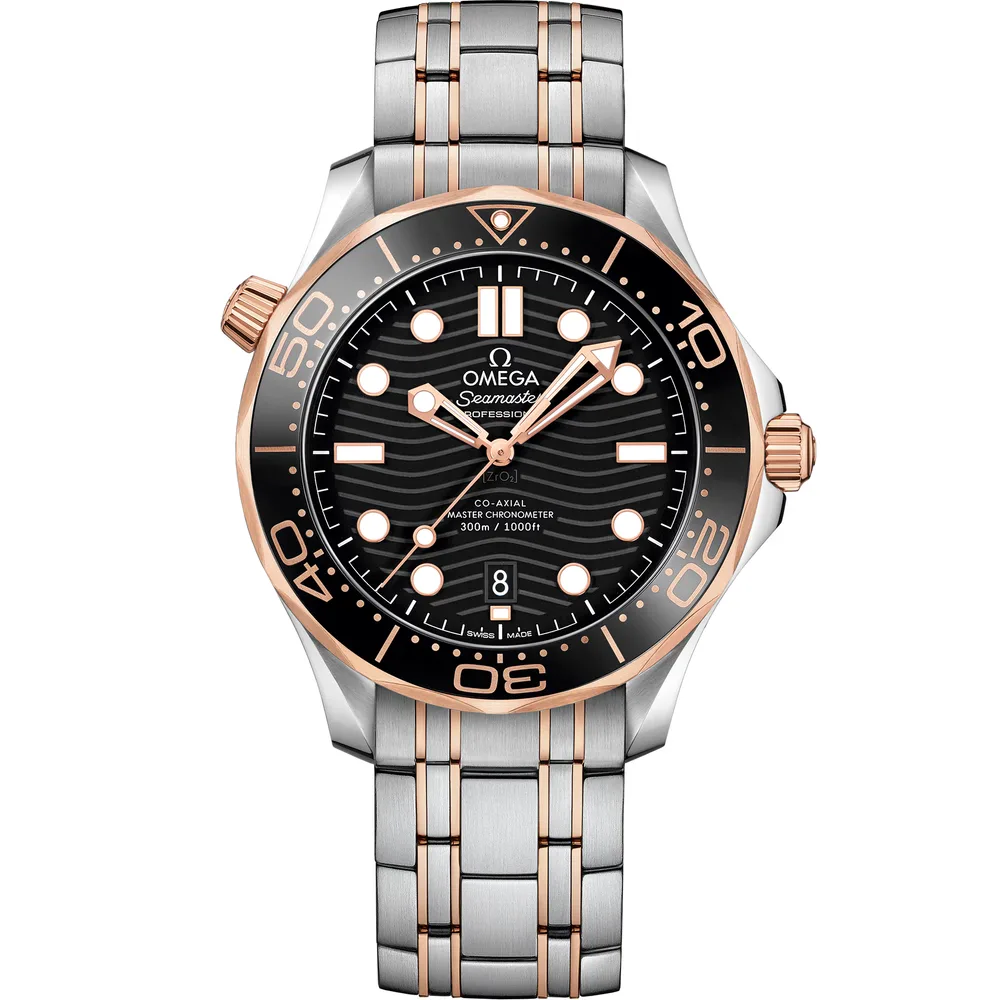 Omega Seamaster Diver 300M 42 mm, steel ‑ Sedna™ gold on steel ‑ Sedna™ gold