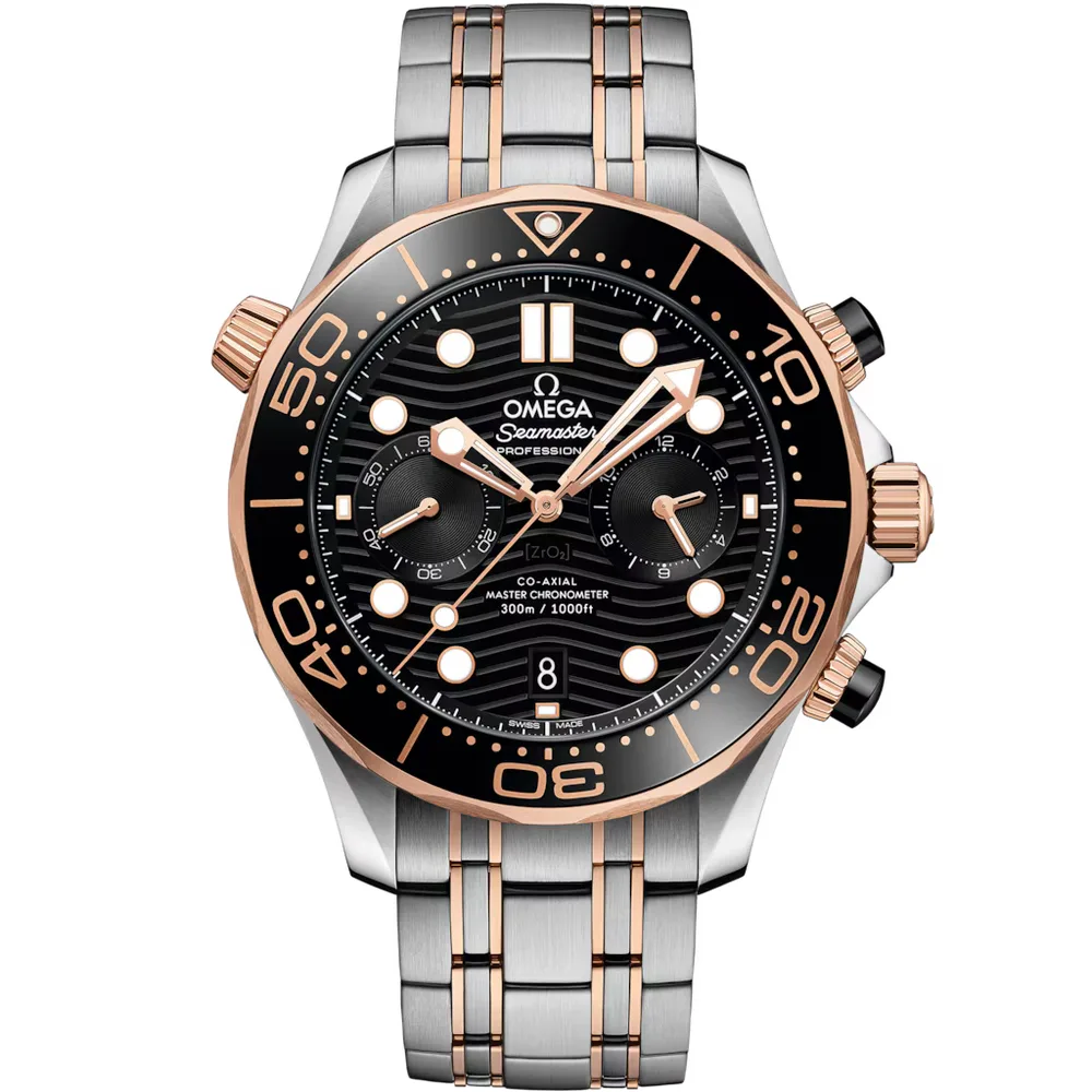 Omega Seamaster Diver 300M 44 mm, steel ‑ Sedna™ gold on steel ‑ Sedna™ gold