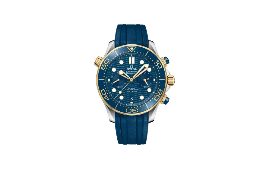 Omega Seamaster Diver 300M 44 mm, steel ‑ yellow gold on rubber strap