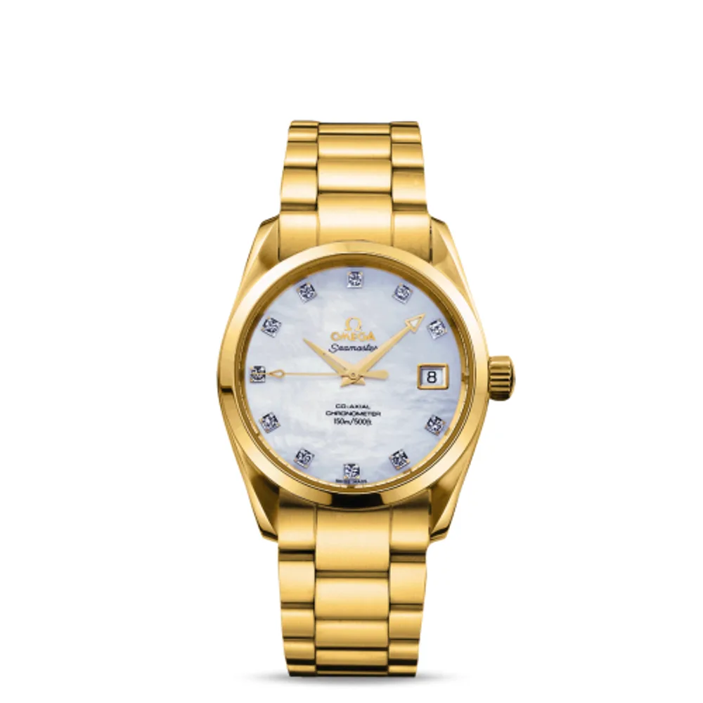 Omega Seamaster Aqua Terra 150M Co-Axial 36.2 Yellow Gold / Diamond / MOP / Bracelet