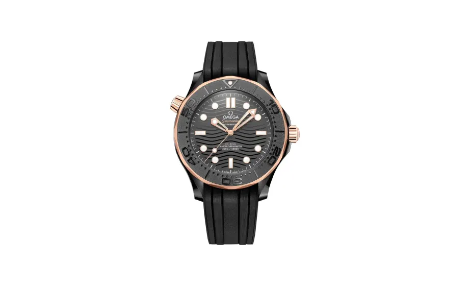 Omega Seamaster Diver 300M 43.5 mm, black ceramic on rubber strap