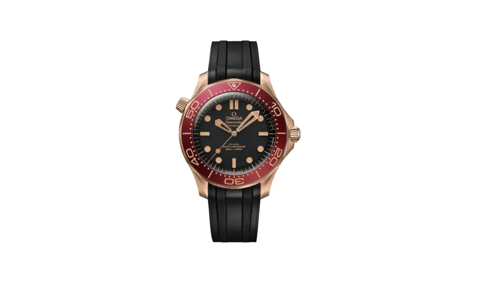 Omega Seamaster Diver 300M 42 mm, Bronze gold on rubber strap