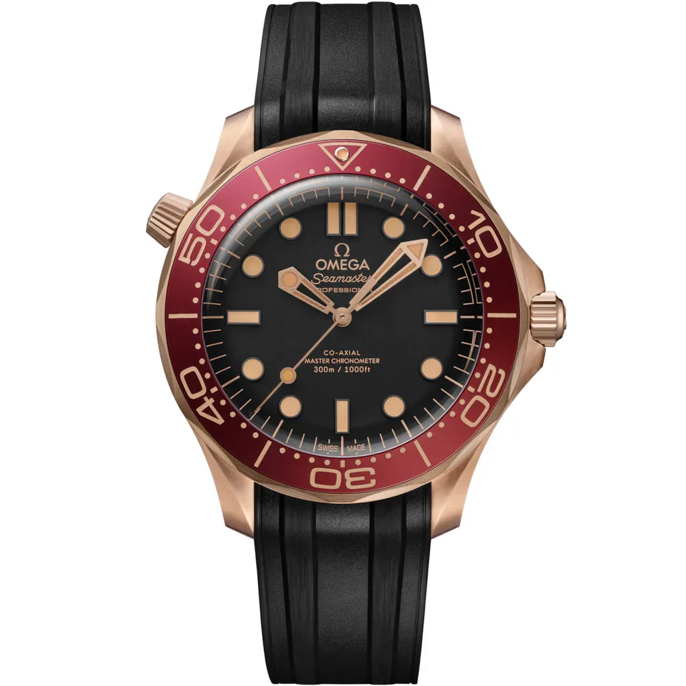 Omega Seamaster Diver 300M 42 mm, Bronze gold on rubber strap