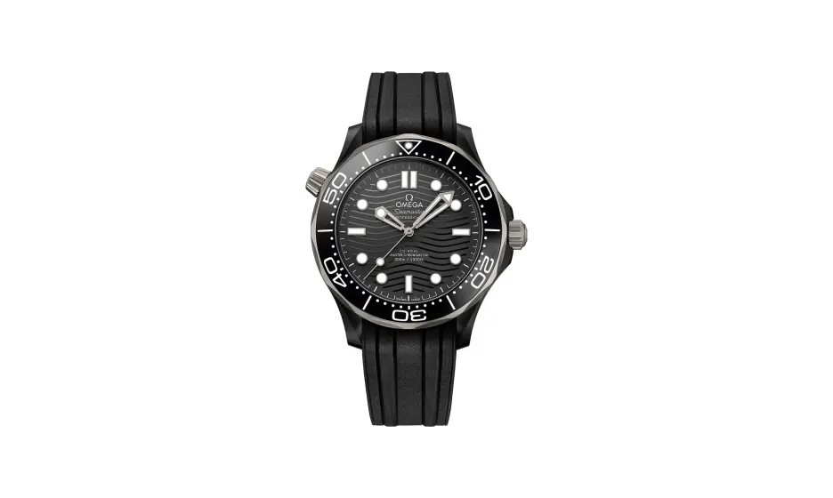 Omega Seamaster Diver 300M 43.5 mm, black ceramic on rubber strap