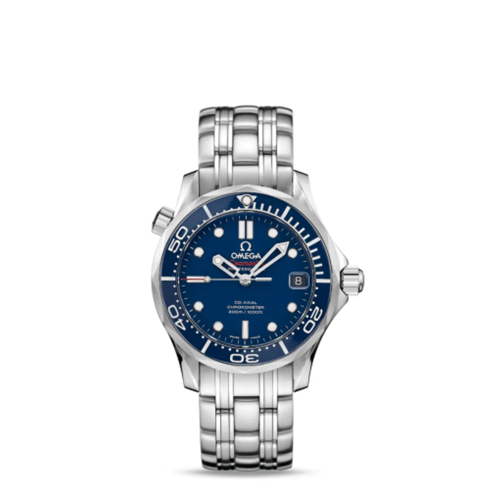 Omega Seamaster Diver 300M Co-Axial 36.25 Stainless Steel / Blue/ Bracelet / Ceramic