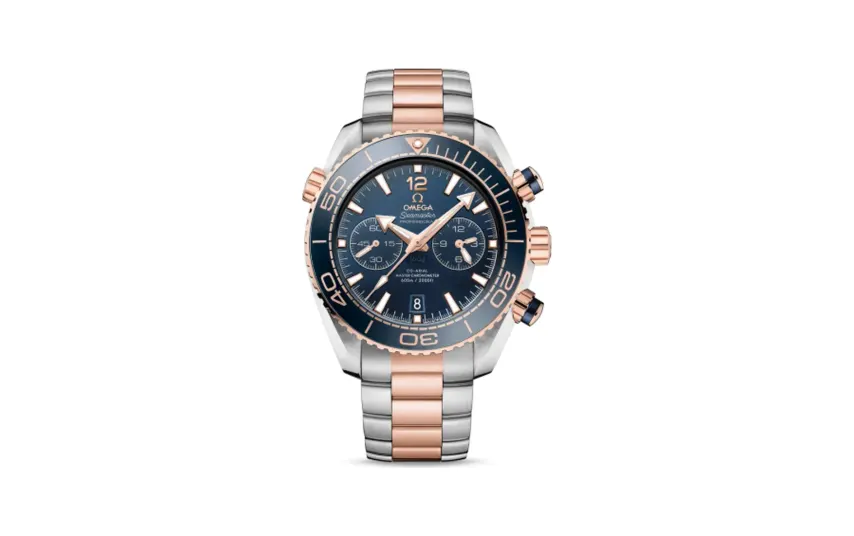 Omega Seamaster Planet Ocean 600M Co-Axial 45.5 Master Chronometer Chronograph Stainless Steel / Sedna Gold / Blue / Bracelet
