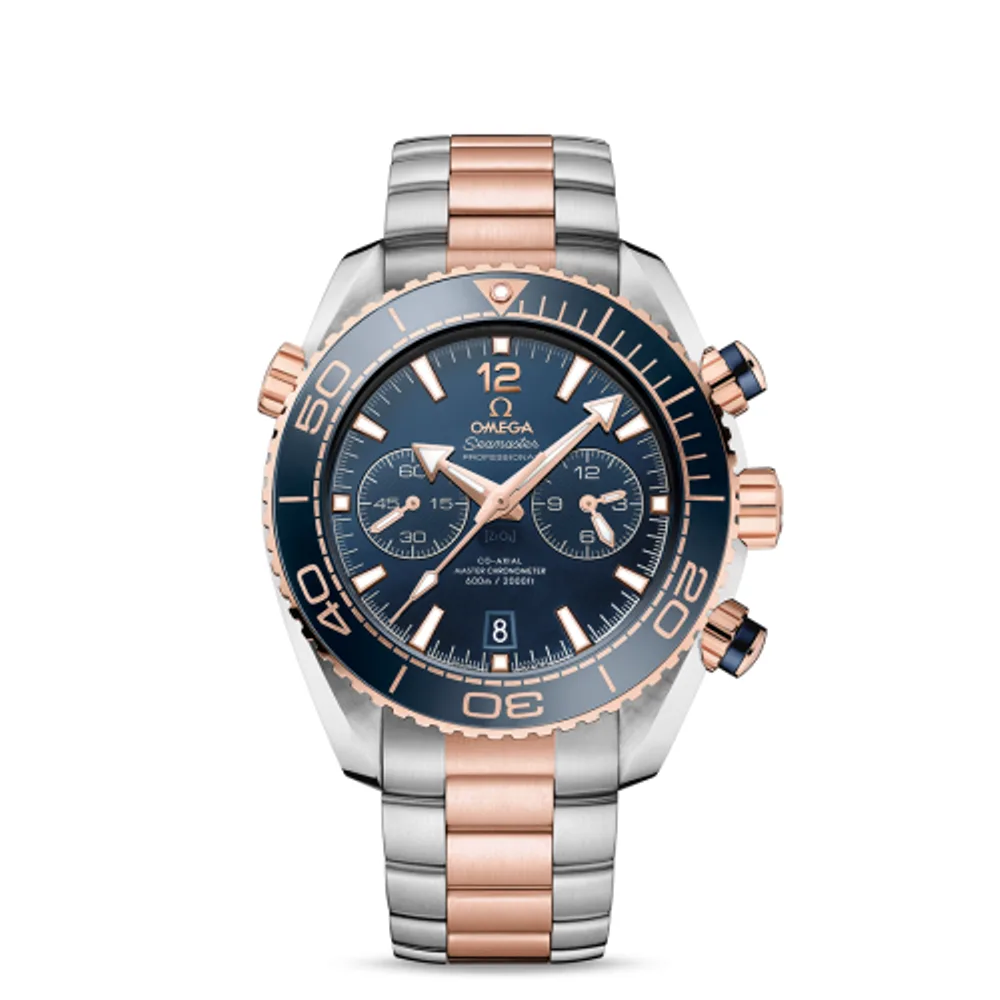 Omega Seamaster Planet Ocean 600M Co-Axial 45.5 Master Chronometer Chronograph Stainless Steel / Sedna Gold / Blue / Bracelet