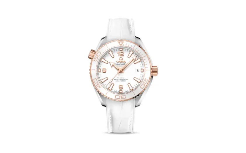 Omega Seamaster Planet Ocean 600M Co-Axial 39.5 Master Chronometer Stainless Steel / Sedna Gold / White / Alligator