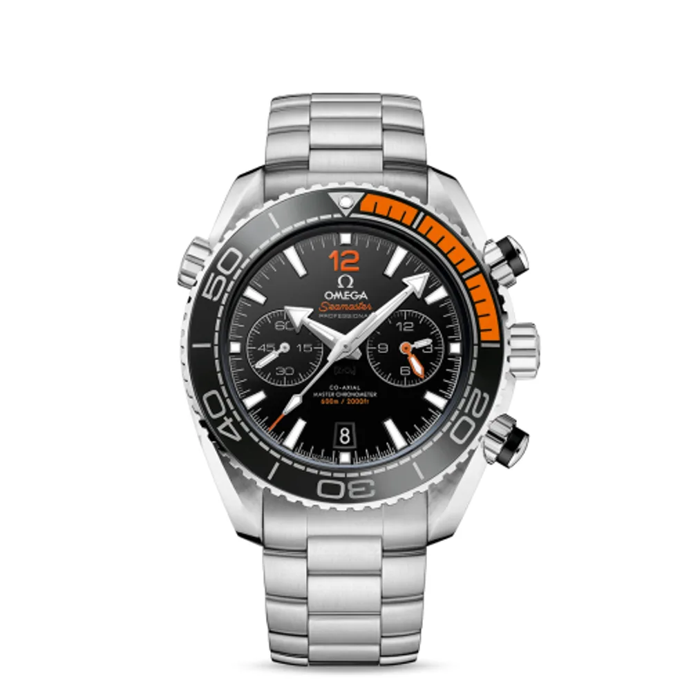 Omega Seamaster Planet Ocean 600M Co-Axial 45.5 Master Chronometer Chronograph Stainless Steel / Orange / Bracelet