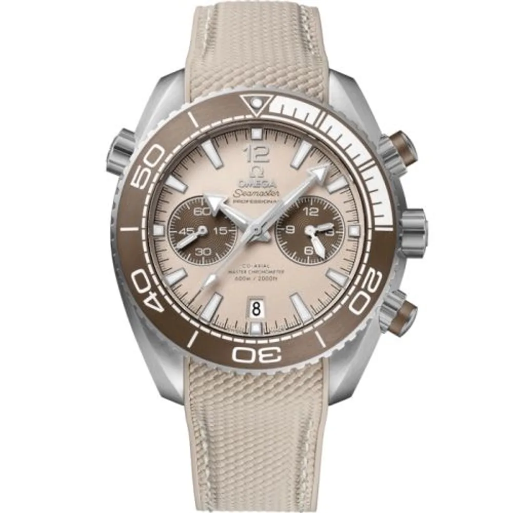 Omega Seamaster Planet Ocean 600M Co-Axial 45.5 Master Chronometer Chronograph Stainless Steel / Beige / Rubber