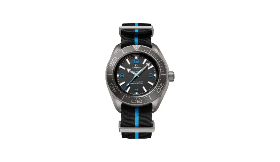 Omega Ultra Deep Seamaster Planet Ocean 6000M 45.5 mm, titanium on NATO strap