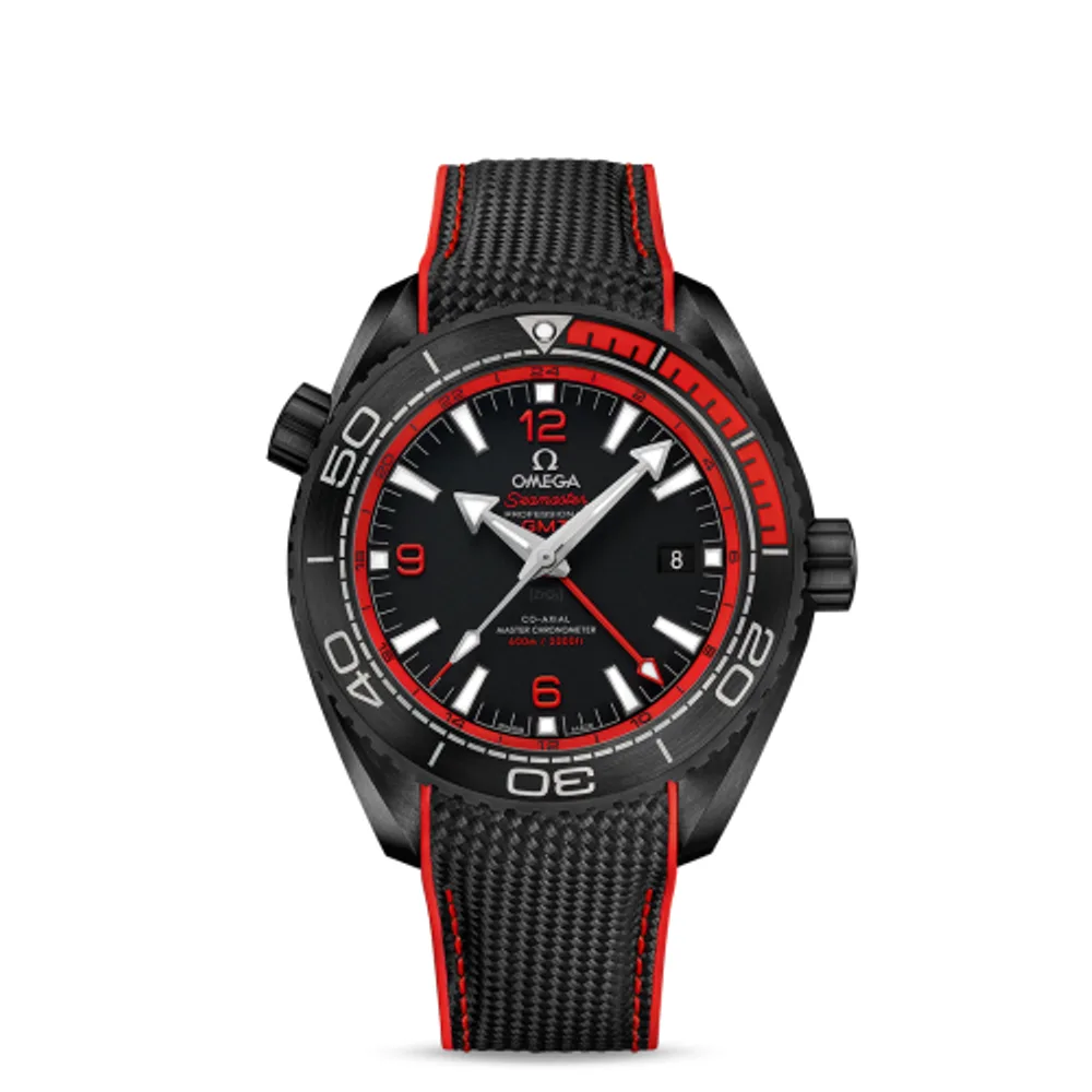 Omega Seamaster Planet Ocean 600M Co-Axial 45.5 Master Chronometer GMT Deep Black Red
